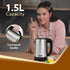 AGARO Sonnet Electric Kettle, 1.5L, 1500W, Stainless Steel Body