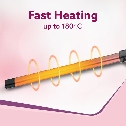 Rectangular Chopstick Curler HC9017, With 7 MM Barrel, Rod, Tong, Chopstick Rectangular Hair Curler, Ceramic Coated Plates, Cool Touch Tip, Fast Heating, For Men Women, Maggie Curl, Styling (HC9017, Rose Gold & Black)