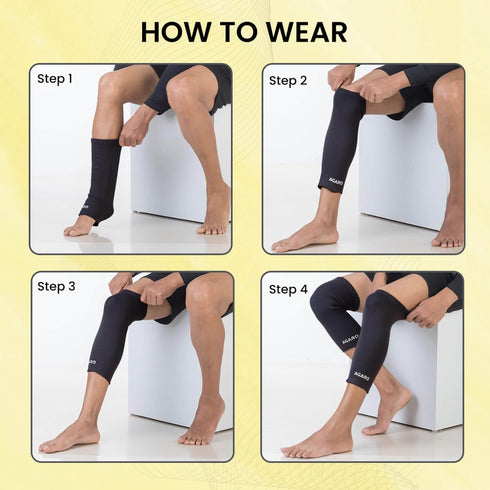 Tubular Stretchable Knee Cap, Breathable Fabric, Uniform Compression, Relieves Muscle Pain, Joint Pain, Injury Recovery, For Workout, Running, For Men And Women, XXL, Black, Pack of 2