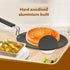 Elite Hard Anodised Tawa, 25 cm Diameter, Riveted handle, 3 mm thick plate, Gas & Induction Oven Compatible, Cooking, Cookware, Black