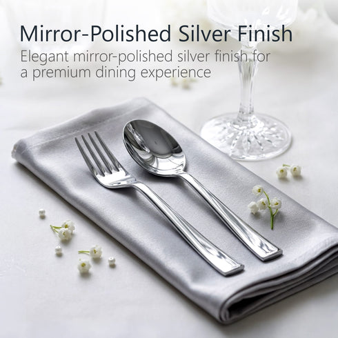 Elite Spoon and Fork Set 12 Pieces, Premium Stainless Steel Cutlery Set with 6 Spoons and 6 Forks, Mirror Finish, Food Grade, Rust Proof, Dishwasher Safe Tableware for Home, Kitchen and Dining