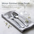 Elite 24 Pieces Stainless Steel Cutlery Set for Dining Table, Silver Mirror Finish Spoon & Fork Set, 6 Tea Spoons, 6 Dinner Spoons, 6 Dinner Forks & 6 Dessert Spoons, Food Grade, Dishwasher Safe