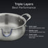 Regency 3.5 L Triply Stainless Steel Handi with Glass Lid, Tri-Ply Induction & Gas Compatible, Even Heat Distribution, Non-Toxic Steel Cookware, Biryani Pot for Rice, Curry & Daily Cooking
