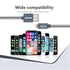 USB A to Lightning Braided Sync & Charge Cable For iPhone, iPad and iPod, Fast Charging Lightning Cable, 3.2 Feet (1M), Grey