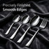 Elite 24 Pieces Stainless Steel Cutlery Set for Dining Table, Silver Mirror Finish Spoon & Fork Set, 6 Tea Spoons, 6 Dinner Spoons, 6 Dinner Forks & 6 Dessert Spoons, Food Grade, Dishwasher Safe