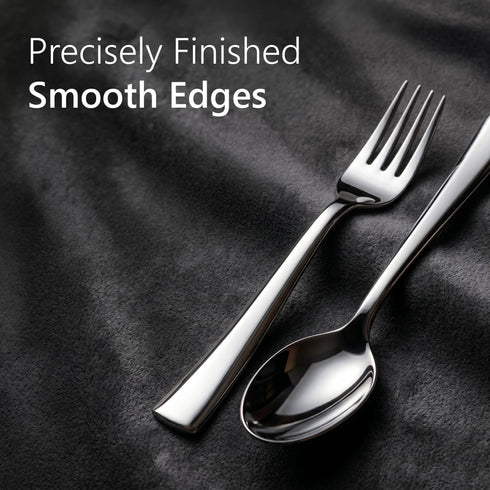 Elite Spoon and Fork Set 12 Pieces, Premium Stainless Steel Cutlery Set with 6 Spoons and 6 Forks, Mirror Finish, Food Grade, Rust Proof, Dishwasher Safe Tableware for Home, Kitchen and Dining