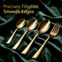 Regal 24 Pieces Gold Stainless Steel Cutlery Set for Dining Table, Premium Mirror Finish, 6 Tea Spoons, 6 Dinner Spoons, 6 Dinner Forks & 6 Dessert Spoons, Food Grade, Rust Resistant