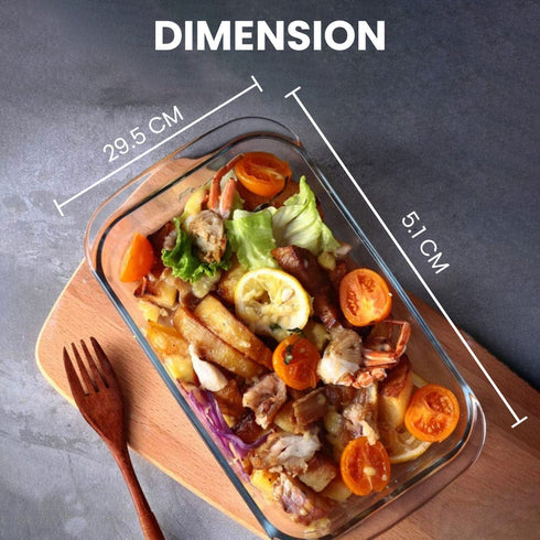 Elite Glass Baking Tray With Handle - 1600ml