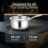 Regency 16 cm Triply Stainless Steel Saucepan with Lid, 1.5L capacity