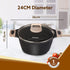 Imperial Granite Non Stick Casserole with Glass Lid, 4L/24cm, Cast Aluminium Body, Stew Pot, Biriyani Pot, Sauce Pot, Gas & Induction Compatible, Dark Grey