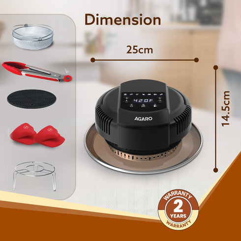 Imperial Pot Lid Air Fryer, 7-in-1 Electric Air Fry, Crisp, Broil, Bake In 5L, 6L and 8L Pressure Cooker/ Metal Pots/ Rice Cooker, 7 Preset Menu, 1000W, Home & Kitchen