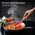 Royal Silicone Spatula Set of 2 with Wooden Handle, Heat Resistant Food Grade Silicone Kitchen Spatulas for Cooking, Baking & Mixing, Flexible Non-Stick Cookware BPA Free Utensils, Black & Red