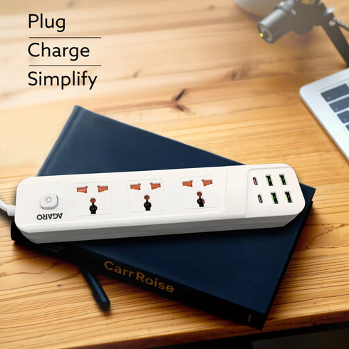 Regal Extension Board 3 Universal Sockets, 4 USB + 2 Type-C Fast Charging, 2500W