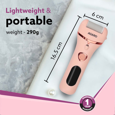 Callus Remover with 3 Interchangeable Head Rollers, Electronic Foot Scrubber For Callus & Dead Skin Removal, Pedicure Device, 2 Speed, Rechargeable Foot Care, Waterproof, CR1727, Pink