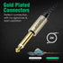 3.5 mm 1/8 TRS to Dual 6.35 mm 1/4 TS Mono Breakout Cable Y Spitter Stereo Cord Adapter Compatible, 2 meters, grey