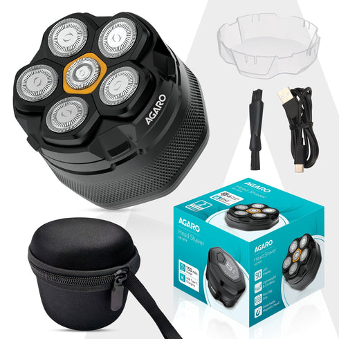 HS7979 Head Shaver, for Bald Men, 6 Flexible Heads, Wet/Dry Head Shaver, Rechargeable, IPX7 Waterproof, Detachable Heads