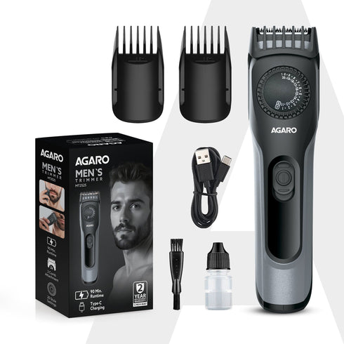 Beard Trimmer MT2525, Cordless ElectricBeard_Trimmer with Precision Dial, USB Rechargeable, 20 Length Settings Mustache Trimmer for Mens Gifts