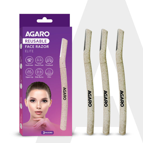 Elite Face Razor for Women (Pack of 3) | Reusable Shaver for Facial Hair, Chin, Upper Lip & Eyebrow Shaping | Dermaplaning Tool