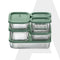 Elite Borosilicate Glass Container 6 Pcs Set, Fridge Stackable Storage Organizer, 310ml x2, 520ml x2, 750ml, 1200ml, Microwave Safe, BPA Free Kitchen Boxes, Store Cooked Food, Fruits, Snacks