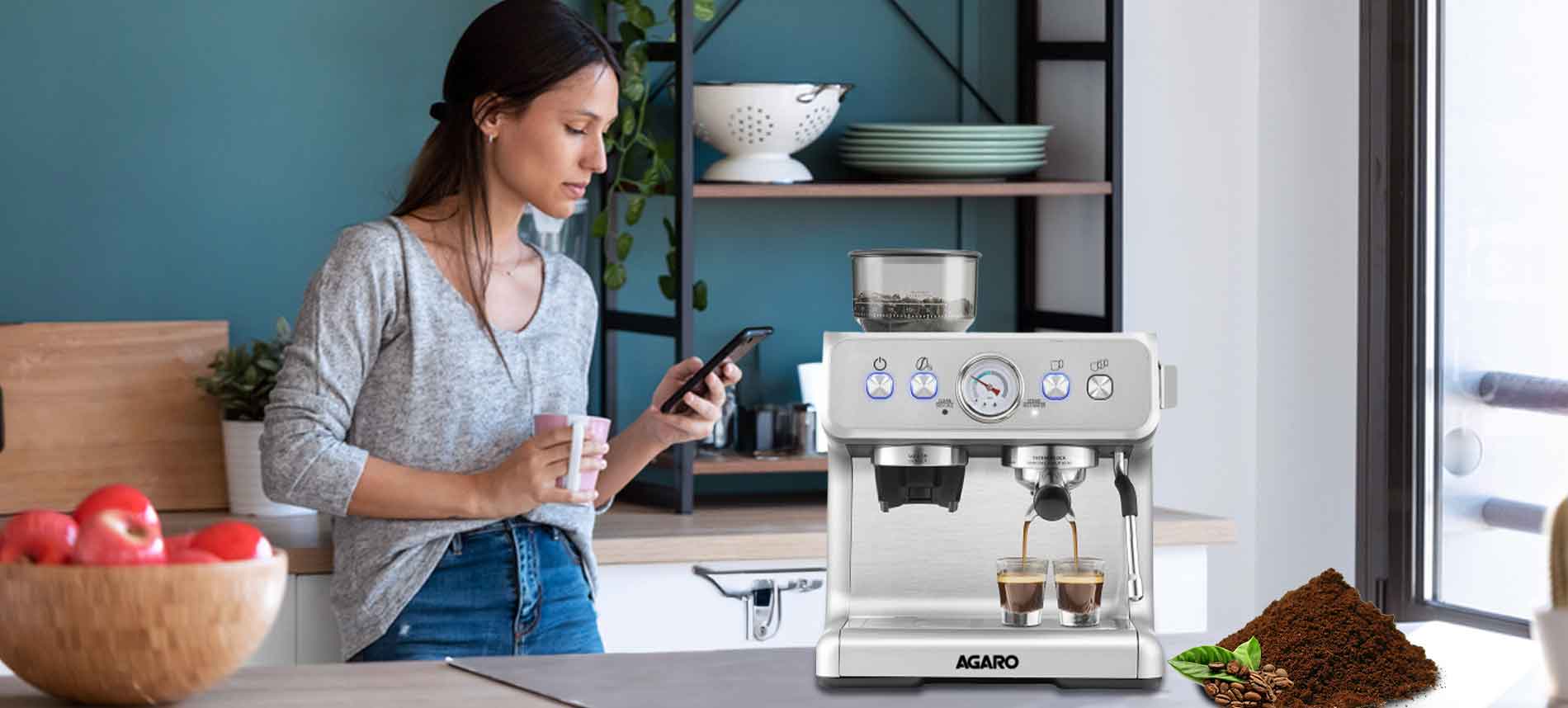 Budan Espresso Machine with In Built Grinder  Best Coffee Machine For Home  – SB Online Store