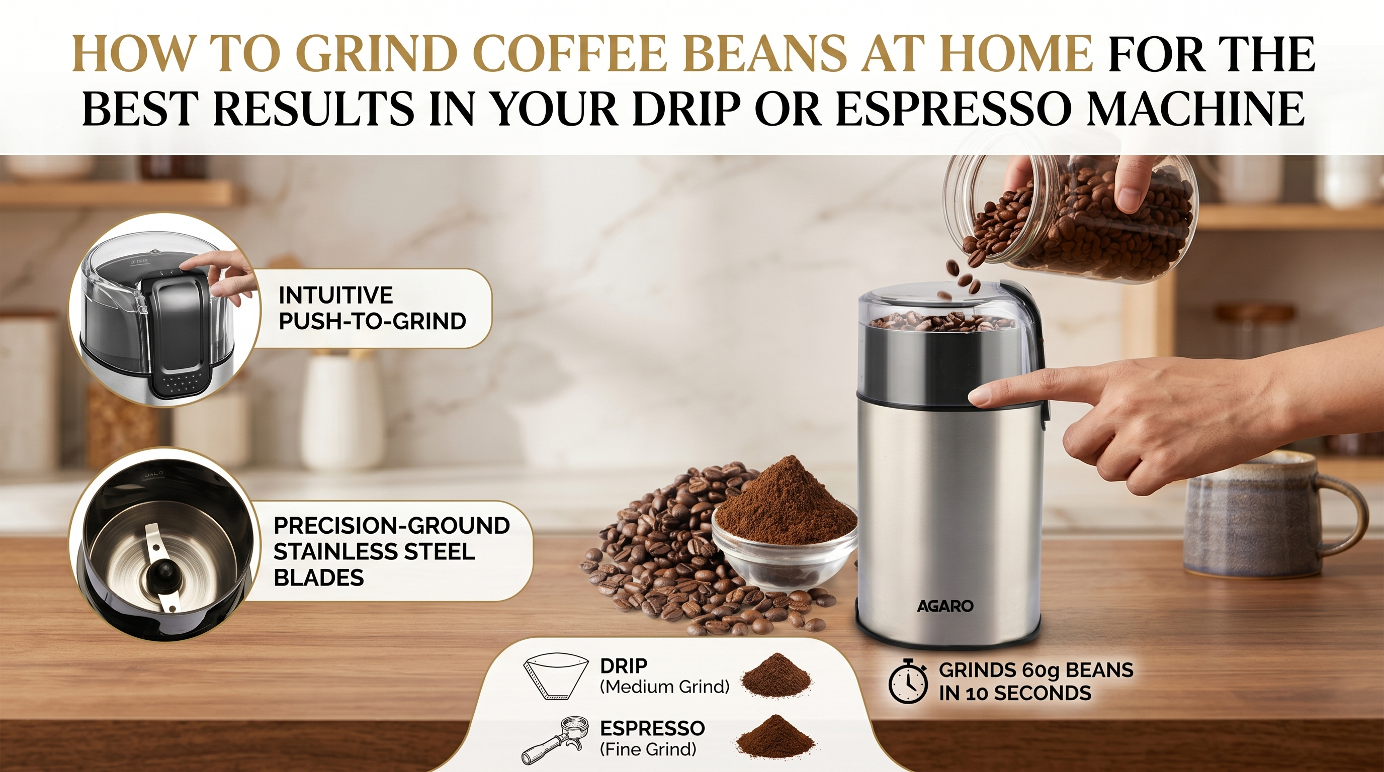 How to Grind Coffee Beans at Home for the Best Results in Your Drip or Espresso Machine