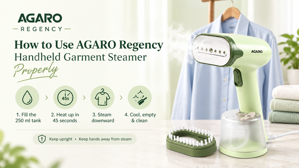 How to Use Agaro Regency Handheld Garment Steamer Properly