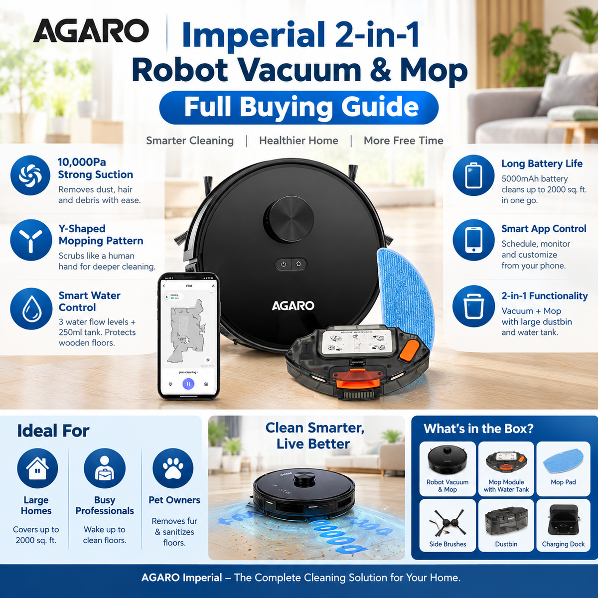 AGARO Imperial 2-in-1 Robot Vacuum & Mop Full Buying Guide