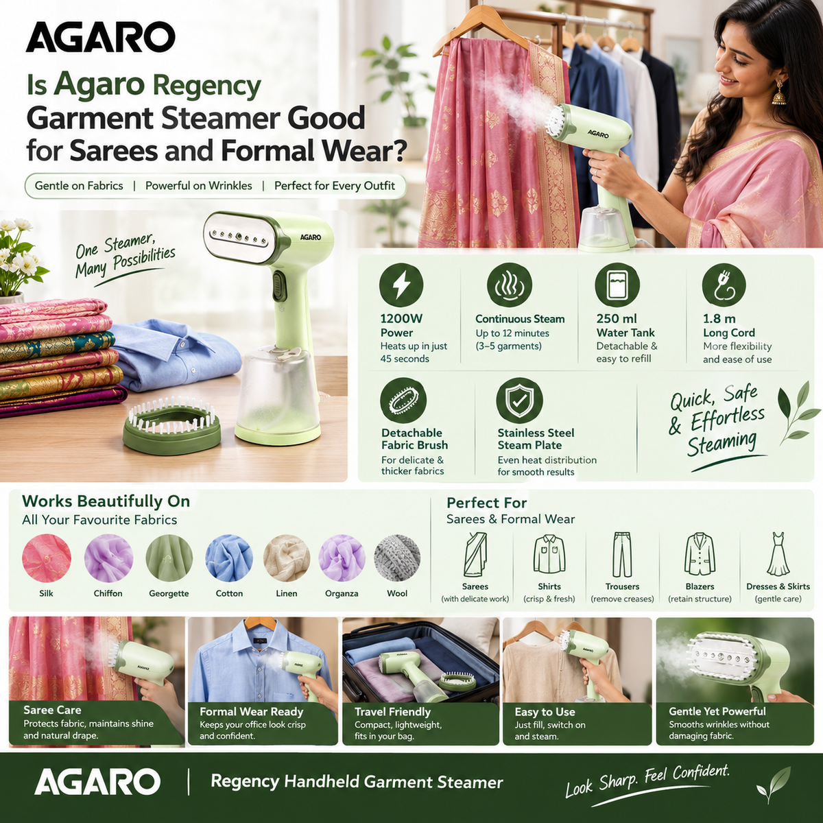 Is Agaro Regency Garment Steamer Good for Sarees and Formal Wear