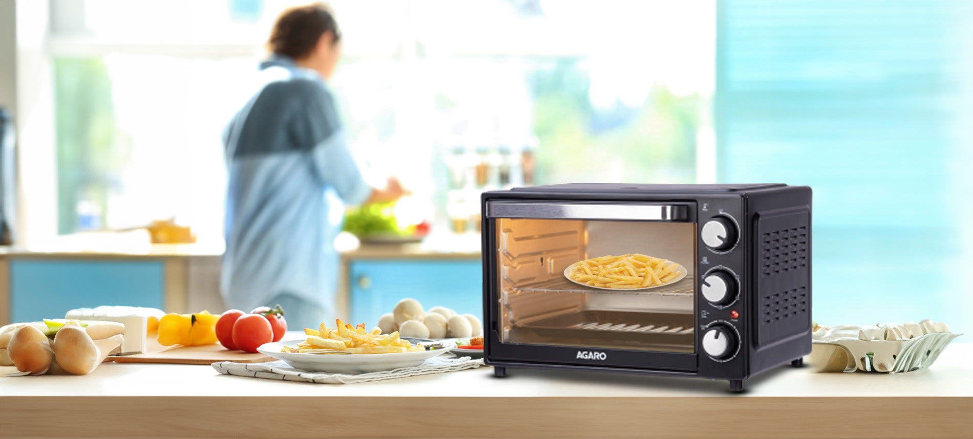 French fries in top toaster oven