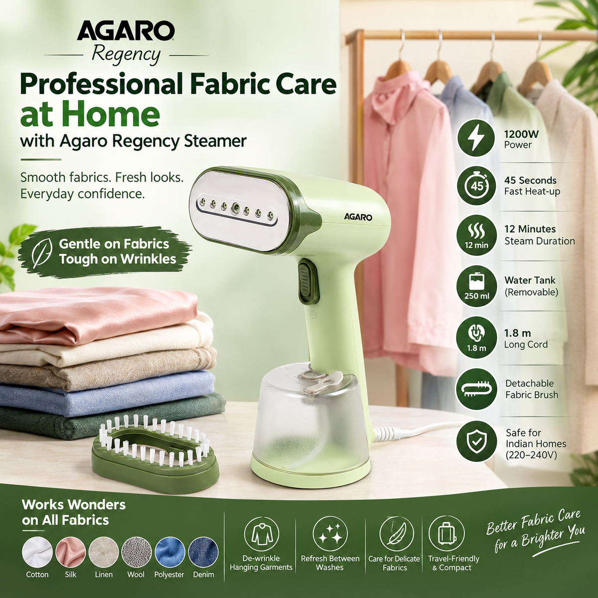 Professional Fabric Care at Home with Agaro Regency Steamer