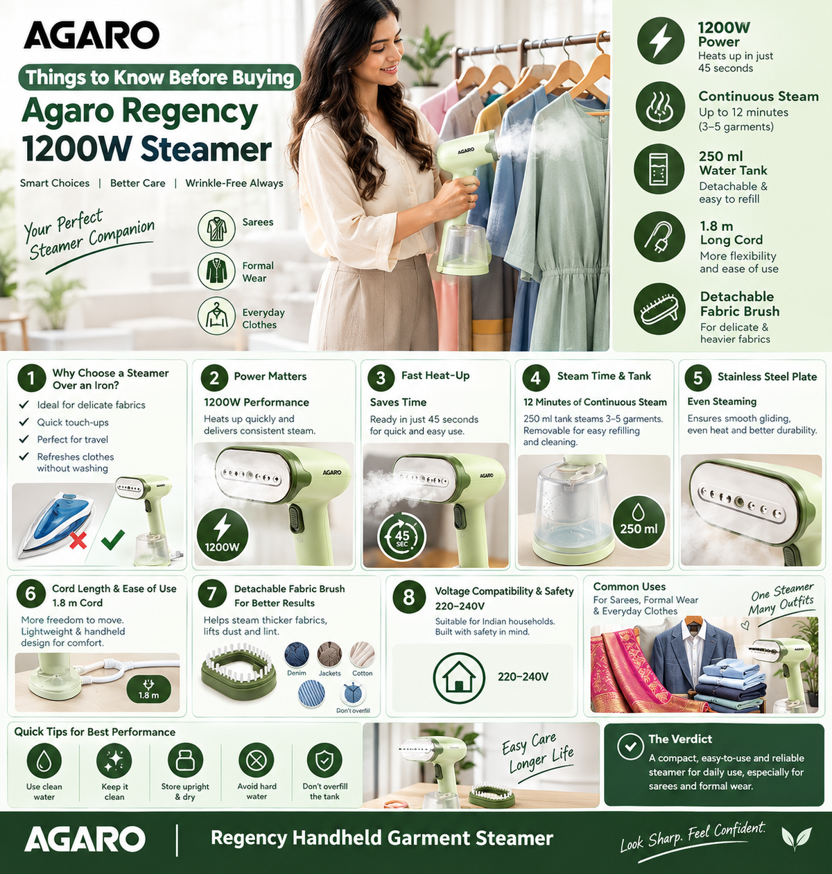 Things to Know Before Buying Agaro Regency 1200W Steamer