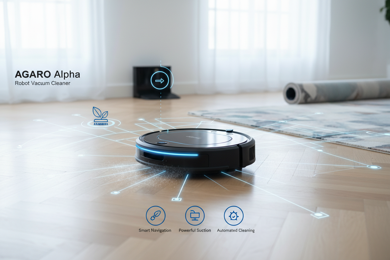 AGARO Alpha Robot Vacuum Cleaner for Pet Hair & Dust Removal