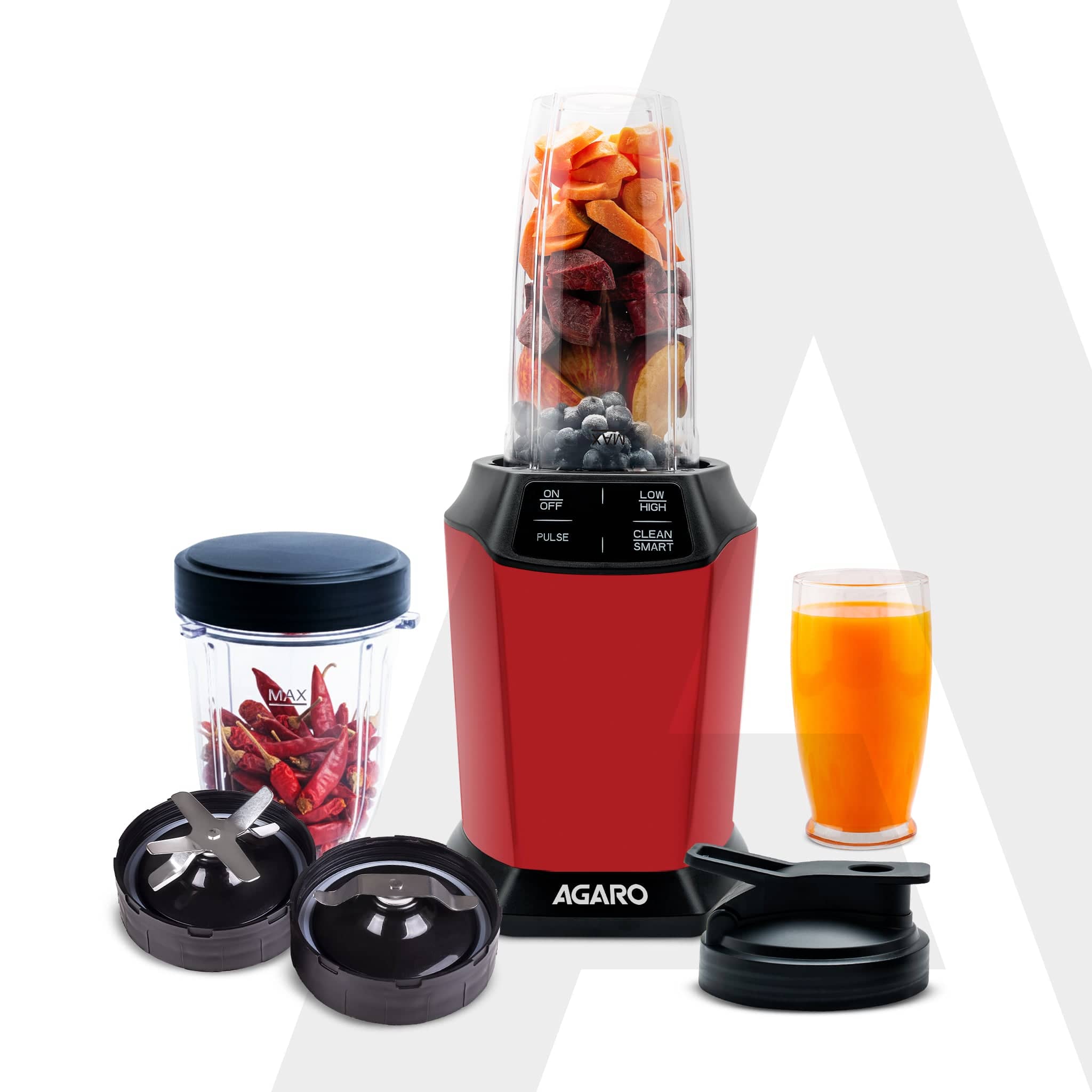 Supreme Personal Blender, Powerful 1000W Copper Motor, Mixer Grinder Blender, 20000 RPM, 2 SS Blade Set, 2 Scratch Resistant Durable Jars, for Smoothies, Dry Spices, Milkshake & Idli/Dosa Batter