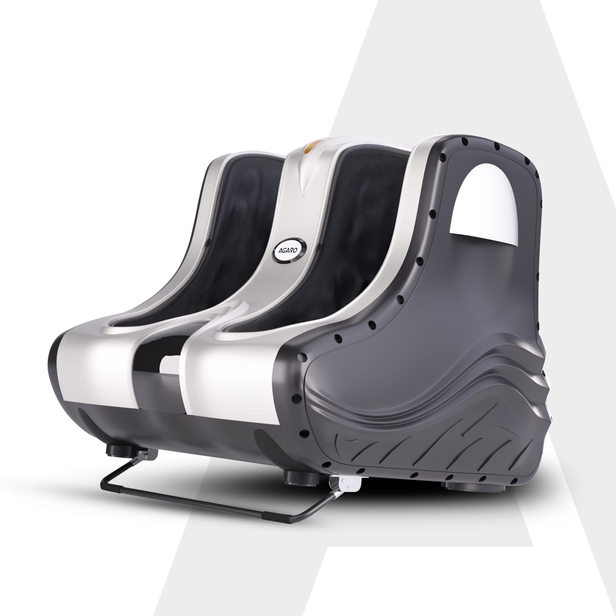 Amaze Foot, Calf & Leg Massager Machine , with Vibration & Heat, 3 Massage Levels, 4 motors for Home Usage (Silver - Black)
