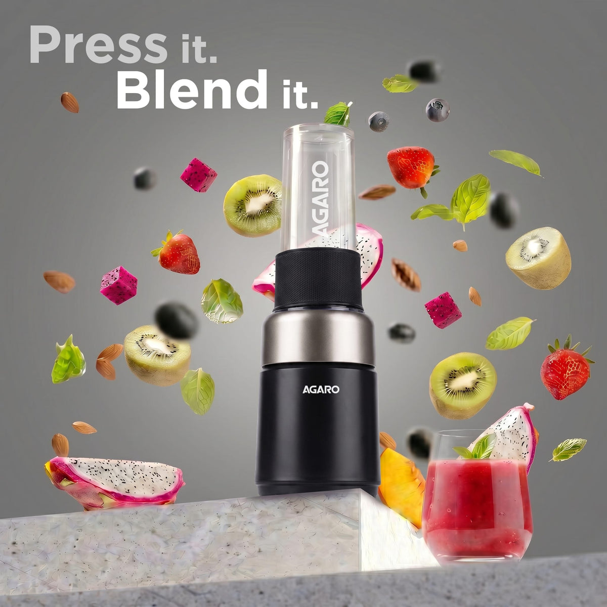 Primo Plus Personal Blender with 2 (500ml) Jars Black