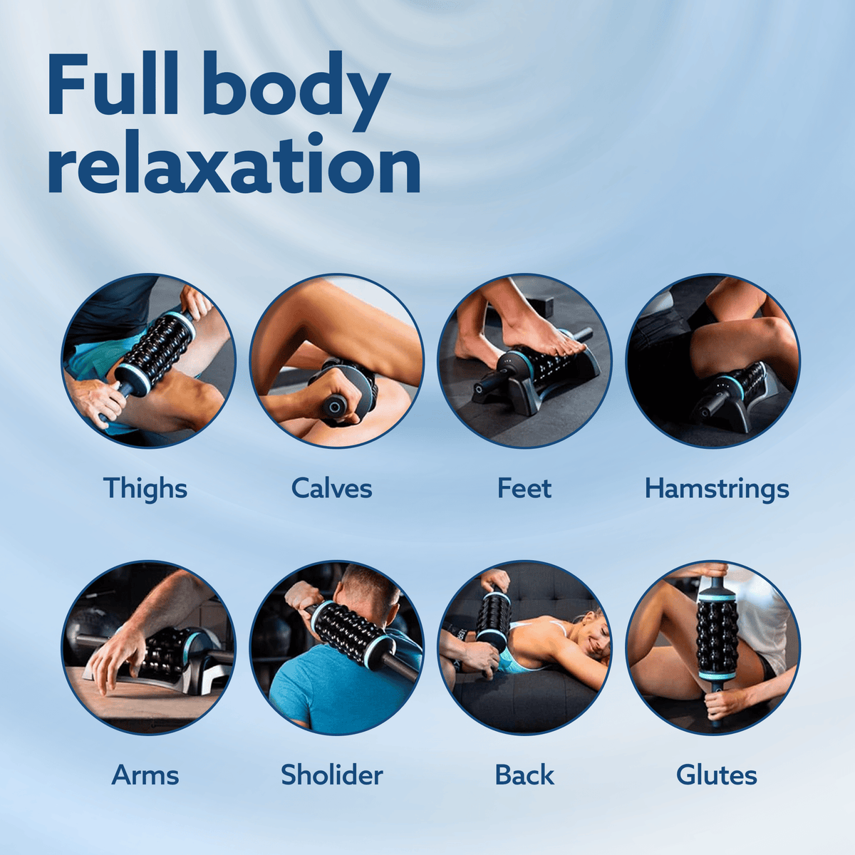 Supreme Rolling Massager with Forward & Reverse Rotation | 5 Speed Levels | Rechargeable Wireless Deep Tissue Roller for Back, Legs, Thighs & Arms | Auto Shut-Off & Hands-Free Base