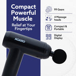Imperial Gun Massager Deep Tissue Handheld Massager, Up to 99-Level Control, 4 Heads, Rechargable, Muscle Relaxation of Neck, Shoulder, Back, Foot for Men & Women, Post-Workout Recovery & Muscle Relief, Black