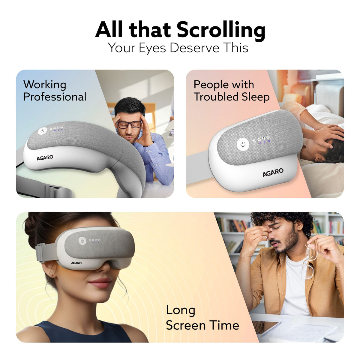 Elite Eye Massager with Air Compression, Rechargeable, Heat & Vibration