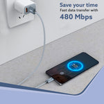 Type C to Type C Cable, 140W, Supports PD, Nylon Braided Fast Charging Cable, Compatible With Type C Devices Including Android Phone, iPhone, Laptop & MacBook etc, 1.5M, 480 Mbps Data Transmission