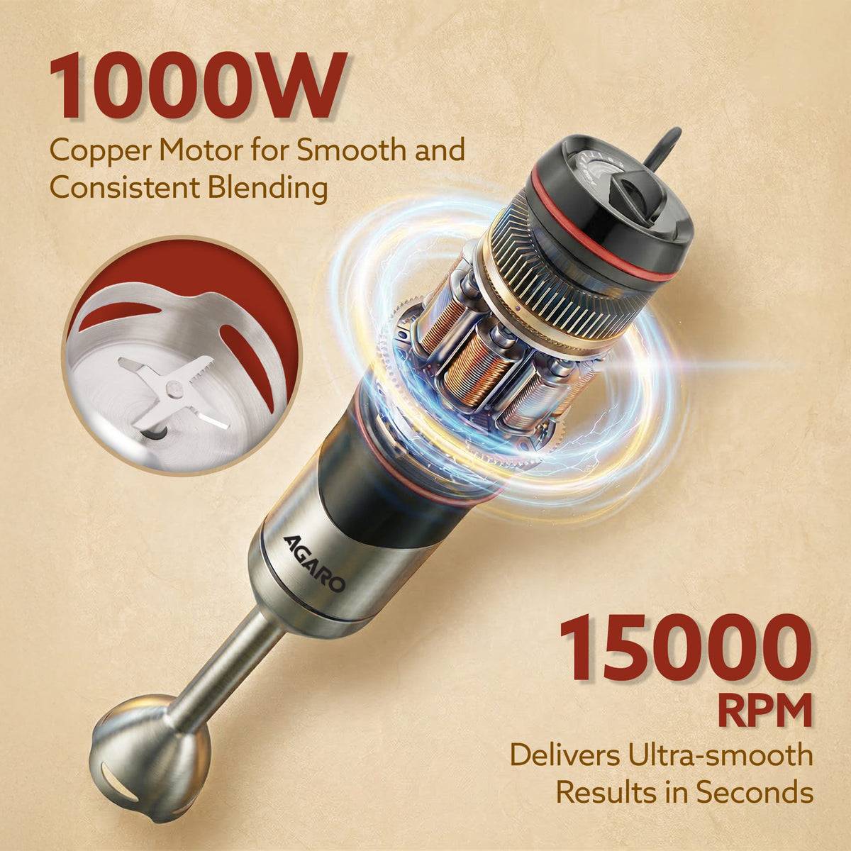 Grand 1000 Watts Hand Blender With Chopper