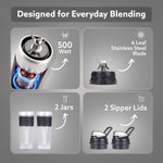 Primo Plus Personal Blender with 2 (500ml) Jars Black
