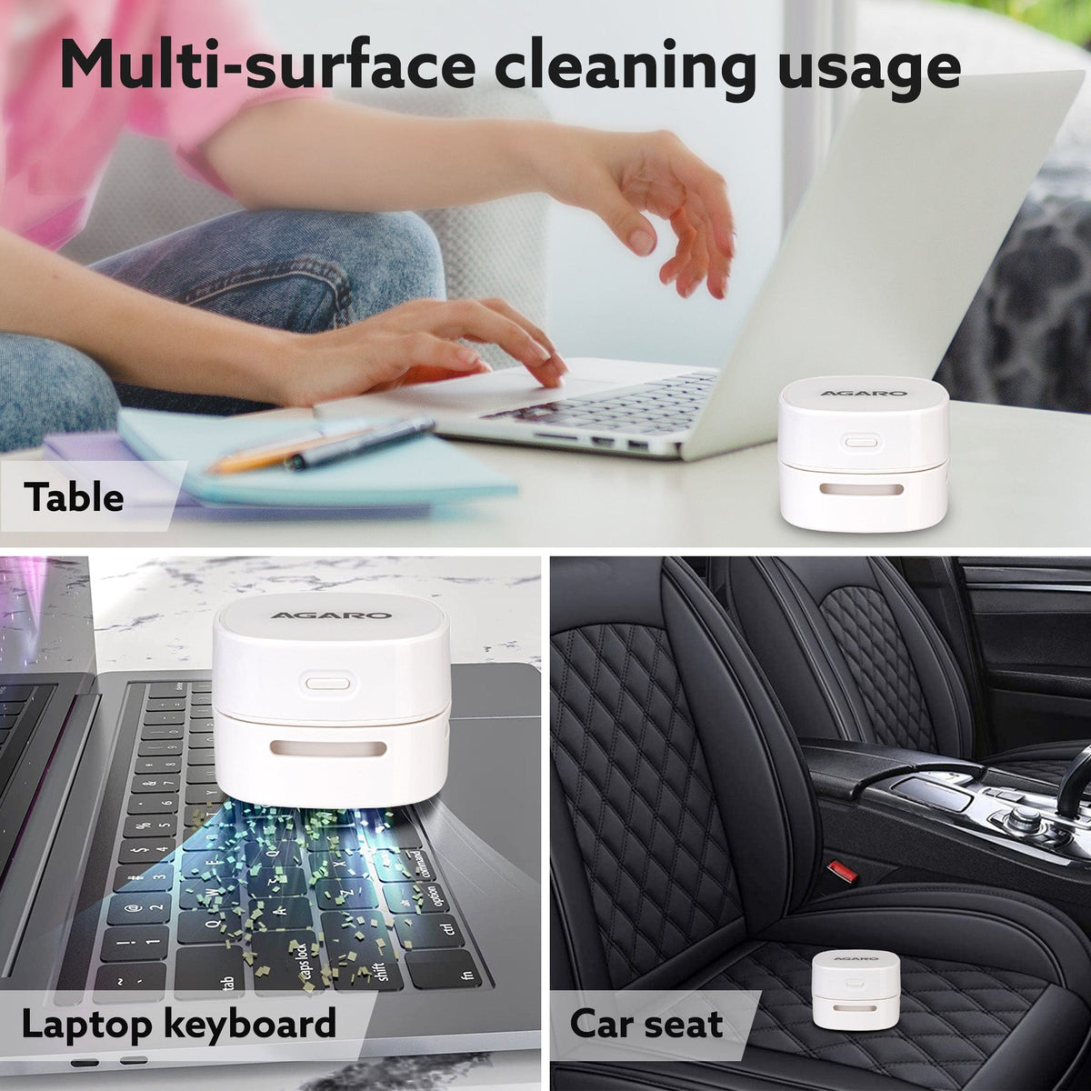 Crown Mini Desk Vacuum Cleaner, Mini Table dust Sweeper, High Endurance up to 150 mins, Cordless, For Table Cleaning, Home, School, Office