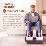 Amaze Foot, Calf & Leg Massager Machine , with Vibration & Heat, 3 Massage Levels, 4 motors for Home Usage (Silver - Black)