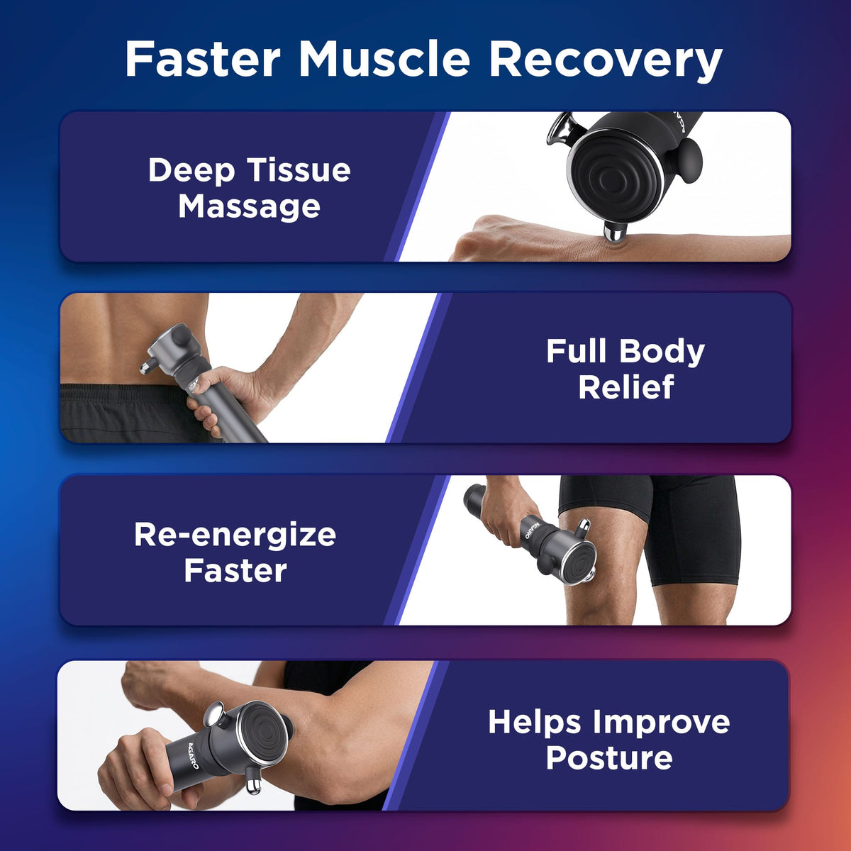 Imperial Handheld Deep Tissue Massager, Vibrating Muscle Massager - Therapy Back Massager for All Body Relief - Muscle Relaxation and Fascial Binding - Trigger Point Therapy Massage Gun, Black