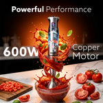 Regency Hand Blender, 600W, Variable Speed Modes & Speed Regulator, Stainless Steel Blades, Mixing, Blending, Whisking, Low Noise