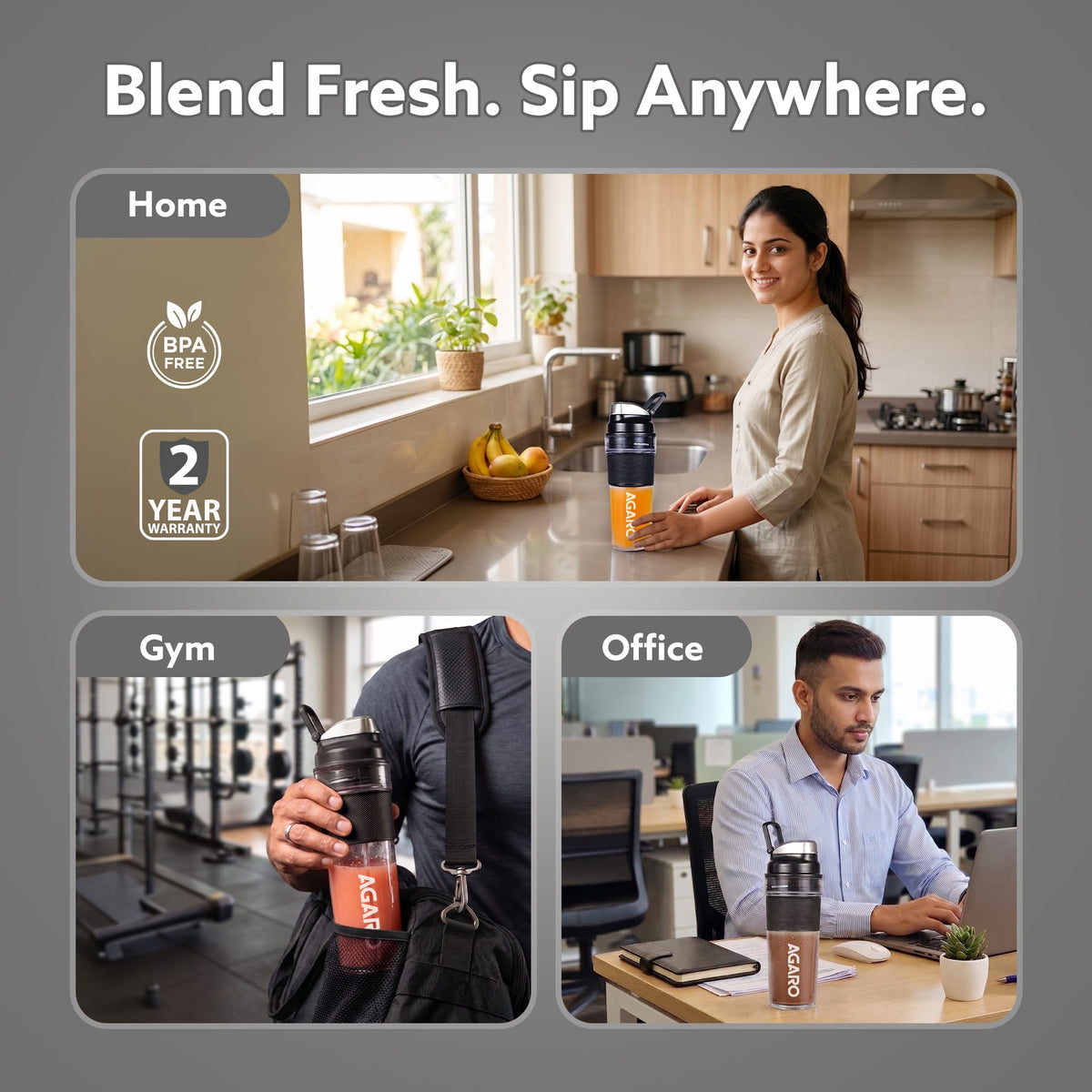 Primo Plus Personal Blender with 2 (500ml) Jars Black