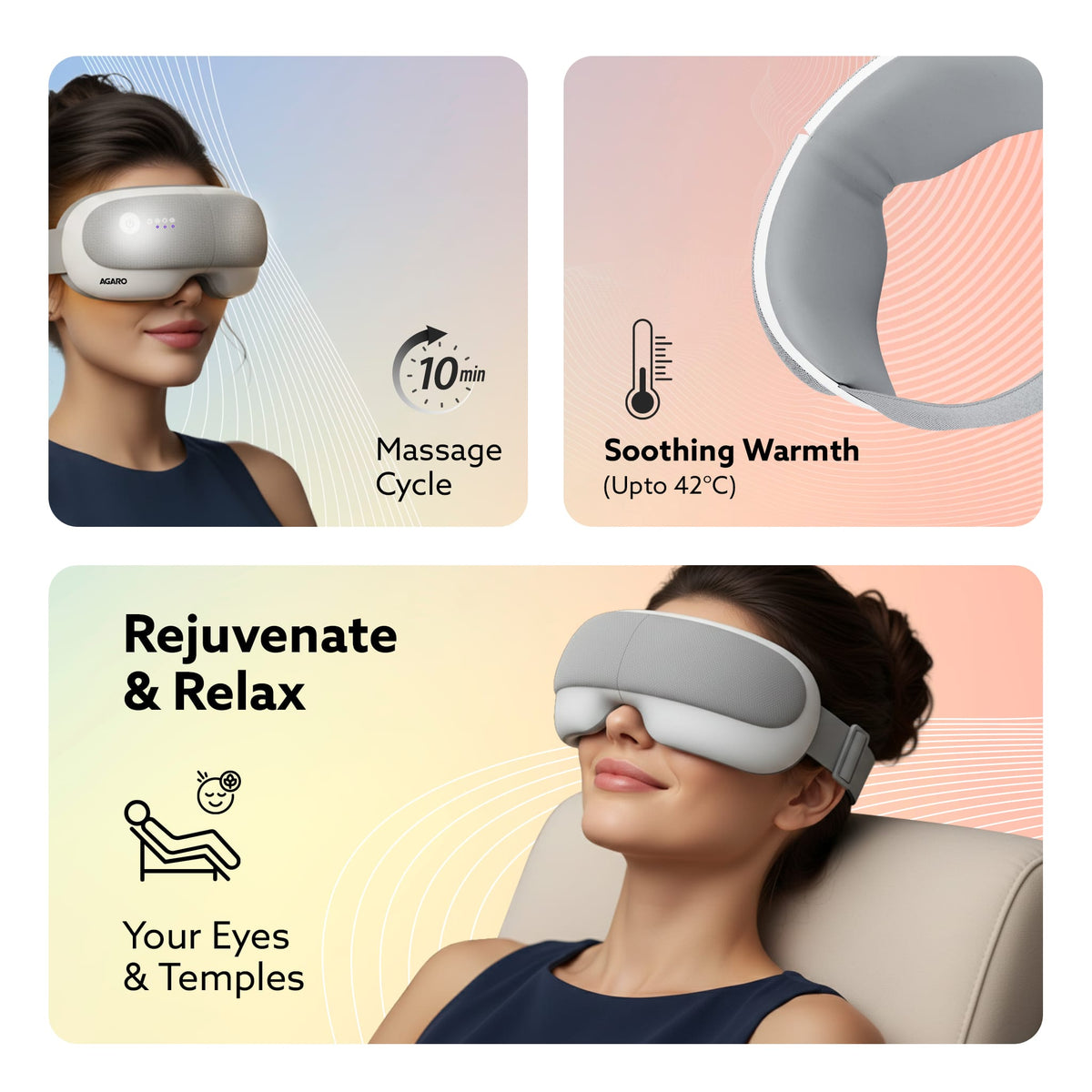 Elite Eye Massager with Air Compression, Rechargeable, Heat & Vibration