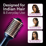 HV2179 Hot Air Brush for Hair, Blow Dryer Brush, Volumizer & Styler, 360° Airflow Vent, Oval Barrel for Hair Volume, Charcoal Bristles, Ceramic Coating Brushing Head, 1200W