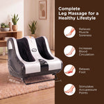 Amaze Foot, Calf & Leg Massager Machine , with Vibration & Heat, 3 Massage Levels, 4 motors for Home Usage (Silver - Black)