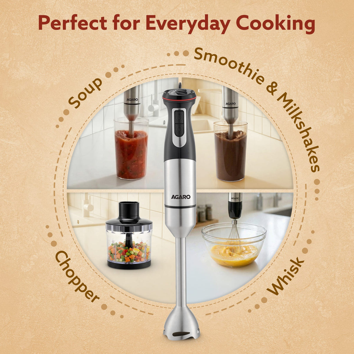 Grand 1000 Watts Hand Blender With Chopper